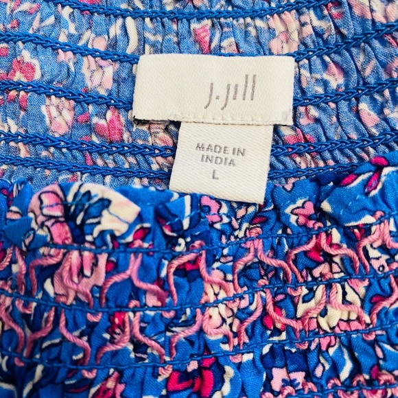 J. Jill Floral Blue Women's Top - Picture 4 of 7